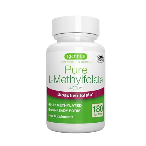 Igennus Pure Methyl Folate 400 mcg 180 Tablets 5-MTHF Active Folate (B9)