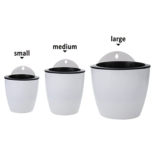 Potlimepan 7 Pack 4" Self Watering Hanging Planters, Wall Mounted Hanging Pot With 7 Hooks,Suitable For Plants Flowers Indoor Outdoor #TOP1