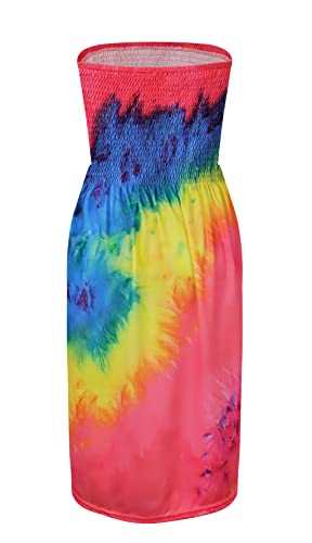 Image of Zyyfly Womens Summer Beach Dresses Strapless Cover Ups Dress Tube Top Sundresses
