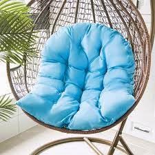 Hanging Swing Chair Big Cushion|| Polyester Swing Chair Cushion- Skin-Friendly Soft Swing Chair Cushion for Indoor|| Outdoor|| Balcony|| Garden(Sky Blue)-image-34