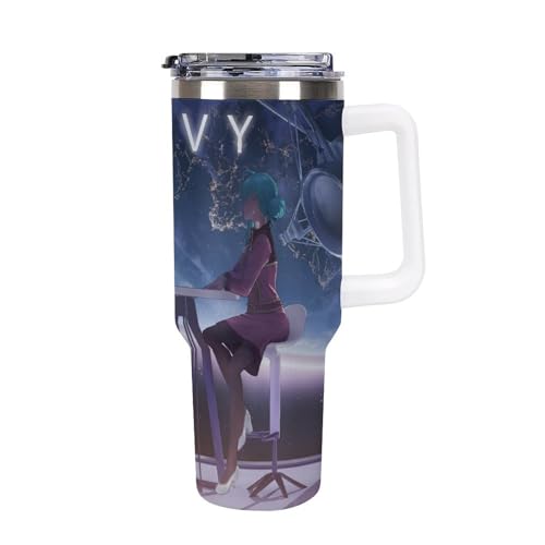 タンブラー Vivy Fluorite Eye's Song 水筒 40OZ 真空断熱 保温保冷 ステンレスマグボトル 結露しない ストロー付き/直飲み可能 洗いやすい ハンドル付き 車内用 アウトドア キャンプ 大容量