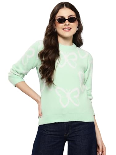 Image of Aarika Women Winter Wear Peach Colour Woolen Butterfly Sweater
