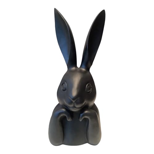 presentis Figura decorativa de conejo de Pascua, 40 cm, color negro