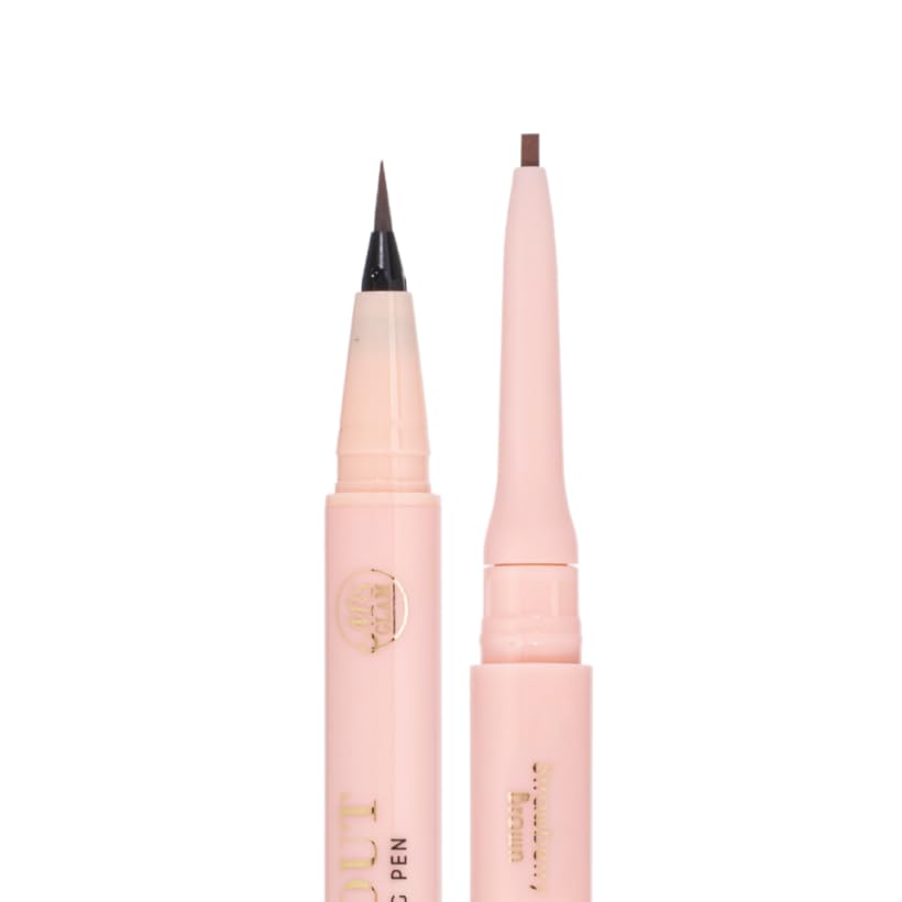 BPerfect x Mrs Glam, Carved Out Duo Brow Carving Pen, 2-in-1 Brow Crayon & Micro-Liner, Shade: 03 Strawberry Brown