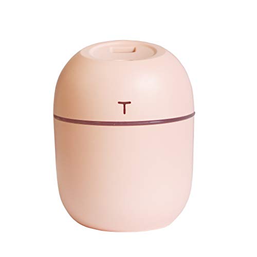 Hovico Portable Mini Humidifier, Ultrasonic Air Humidifier 220ML Aroma Essential Oil Diffuser for Home Car USB Fogger Mist Maker with LED Night Lamp (Pink)