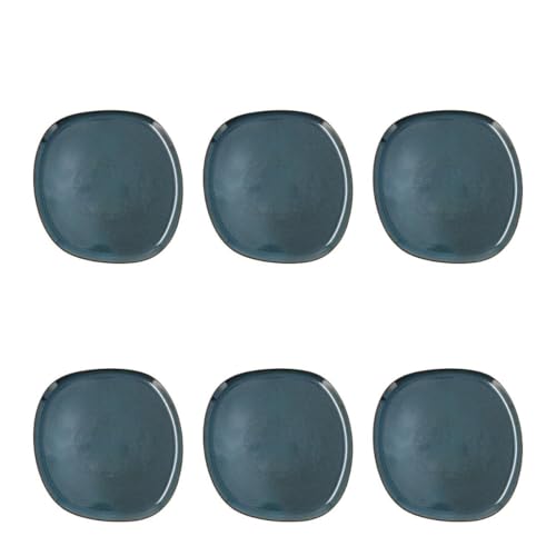 Bidasoa Ikonic Set 6 Pl Llano Irreg 26,5x25,7 26,5x25,7x1.5cm Gres Apto Microondas Apto Frigorífico Borde Fino