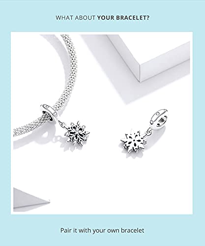 Bracelet Charm Bead Crystal Snow DIY Charm 925 Sterling Silver Fits Pandora Bracelet Necklace, European Charms Bracelet3