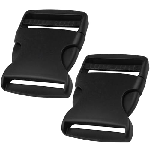 XIAOJING0 2 Pièces Sangle 50mm, Attache Cartable, Boucle Plastique, Boucle à Double Ouverture Latérale, Fermoirs de Sac à Dos pour Accessoires, Vêtements, Couture,...
