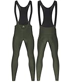 Thermo-Fahrradhose für Herren, 5 Farben, Winter-Fahrrad-Leggings für kaltes Wetter, 3D-gepolstert, mit Fleece gefüttert, Größe XS-3XL, Grün , Mittel