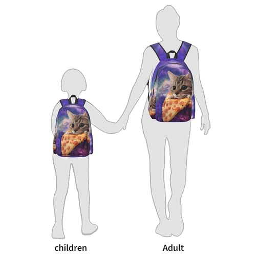 16 inch backpack Funny Galaxy Cat Pizza Laptop Backpack Full Print School Bookbag Shoulder Bag for Travel Daypack3