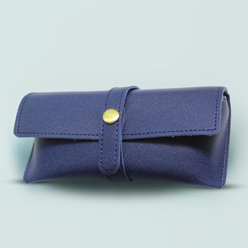 Image of Personalized Leather Goggle Cover | Custom Name | Unisex Faux Leather Eyewear Case with Button Closure | Travel-Friendly & Durable Sunglasses Holder for Men & Women