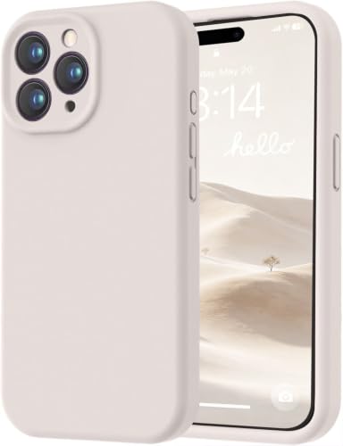 Image of LOVE 3000 Designed for iPhone 15 Pro Case, Premium Silicone with [Soft Anti-Scratch Microfiber Lining] Shockproof Protective Phone Case for Men Women Girls 6.1 inch, Stone