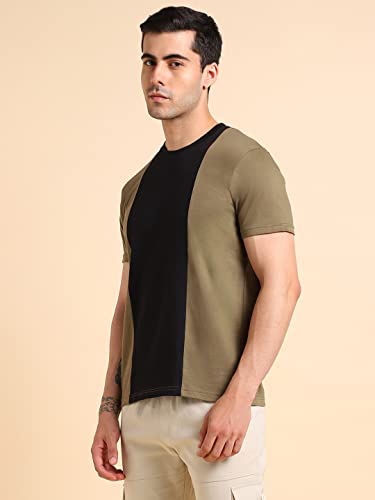 Image of Dennis Lingo Men's Cotton Slim Fit Solid Round Neck T-Shirt