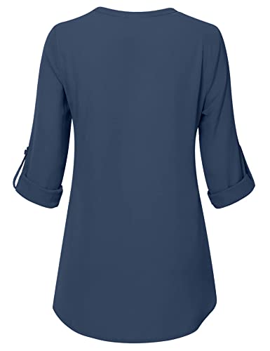 Image of Timeson Women's Short Sleeve V Neck Blouses Shirts Floral Double Layers Mesh Tunics Tops