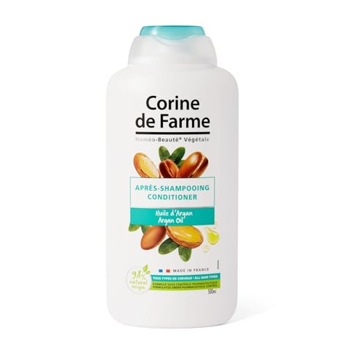 Corine de Farme - Acondicionador Suave con Aceite de Argán 500 ml - para Toda la Familia - Sin Sulfatos Ni Parabenos - Cosmético Natural - Francia - Pieles Sensibles