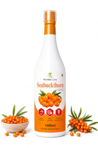 Image of Himalayan Sea Buckthorn Berry Pulp Concentrate 1000ml | Natural Vitamin C, Omega 3 6 7 9 & Antioxidants | Supports Immunity, Skin Glow, Gut Health & Maintain Blood Sugar| Pure Ayurvedic Seabuckthorn Juice| Health Drink for Men & Women
