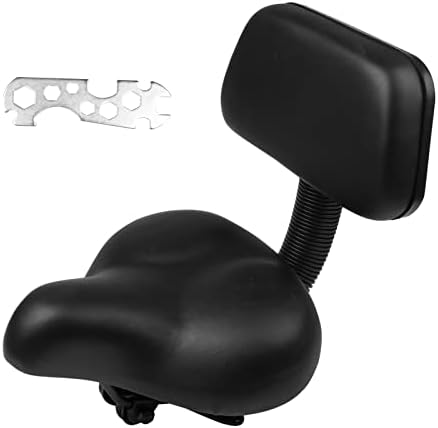 Carivia Backrest Saddle Bike Seat with Backrest, 11.5" x 9.5" Bicycle Tricycle Saddle Seat with Back Support, Oversized Comfort Saddle with Back Rest Fit for Women Men