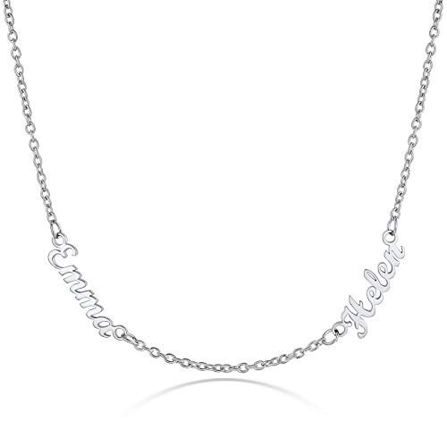 Custom4U Custom Name Necklace Personalized for Women Sterling Silver/18K Gold Plated Nameplate Necklaces Customized Jewelry Gifts for Birthday Anniversary