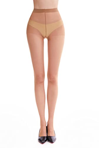 MOOCHI 5 Pairs Women's Ultra Sheer Tights 15D Control Top Tights Sheer Pantyhose4
