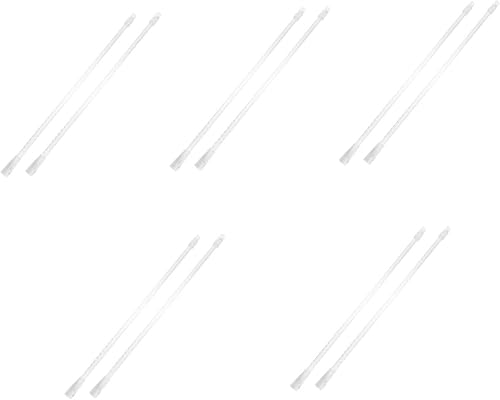 White s 10 piezas de barra giratoria de acrílico con gancho para poste transparente, cortinas blancas transparentes