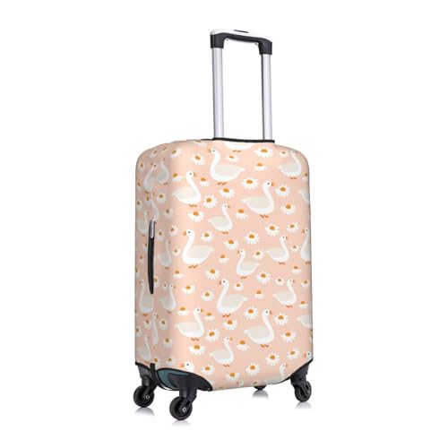 Geese And Flower Luggage Cover Protector Anti-Scratch Washable Fits 18-32 Inch Luggage-Large3