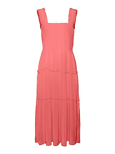 VERO MODA Damen Vmmenny Sl Smock Calf Dress WVN Ga Kleid, Georgia Peach, S...