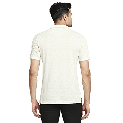 Image of Colorplus Men's Pure Cotton Print Pattern Tailored Fit Polo Neck Half Sleeve Casual T-Shirt