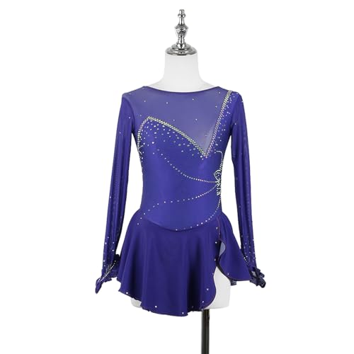 Crianças Meninas Mangas Compridas Vestido De Patinação Artística No Gelo, Adultos Competição Em Torn