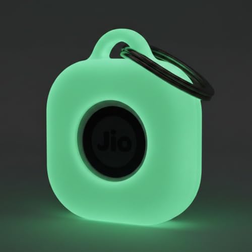 Image of Case for JioTag with Keychain Ring, Protective Holder Cover for Jio Tag Tracker, Anti-Lost & Shockproof Accessory for Keys, Luggage, Pets, and Backpacks (3, Glow in Dark)