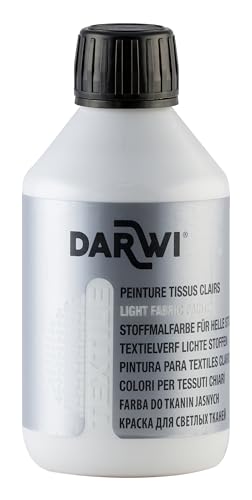 DARWI - DA0100250010C - Un flacon de Peinture Pour Tissus finition Opaque - Coloris Blanc - 250 ML - DARWI TEXTILE - Loisirs Créatifs - Activité Manuelle - Bricolage