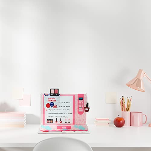 Shooffice Acrylic Dry Erase Board With Storage, 12" X 10" Small White Board For Desk, Pink To Do Board With 3 Markers And 2 Clips For Office Home School #TOP5