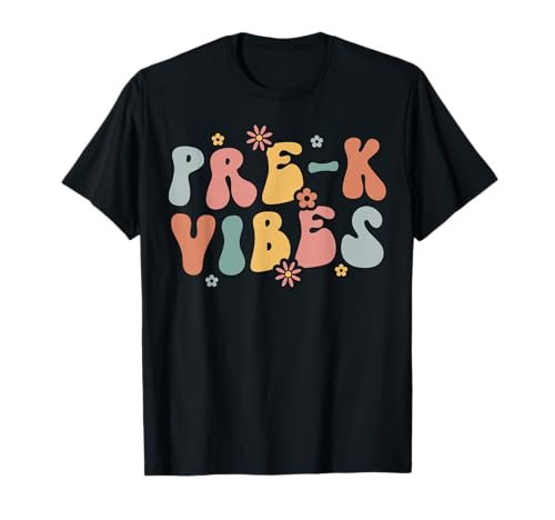 Retro Groovy Pre-k Vibes Back To School Teacher Kids T-Shirt
