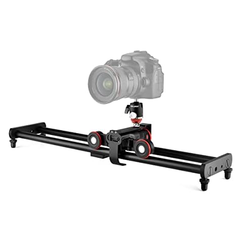 YELANGU Camera Dolly Motorized+Camera Slider Set, Remote APP Control and USB Interface Auto Dolly with 24”/62cm Aluminum Alloy Track Rail, for Camera Camcorder Smartphone,Up to 6.6lb/3kg Cover
