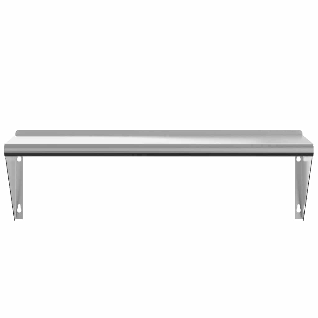 Scaffale da parete da 100 x 30 x 31 cm, in acciaio inox spazzolato, con portata di 50 kg, per ristorazione, cucina, soggiorno e bar, argento