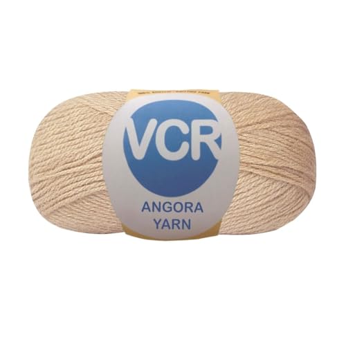 Image of VCR Pastel Peach Angora Knitting Yarn, Pack of 1, 100 Grams Hank, 256 Meters Length, 80% Flurry - 20% Acrylic Polyamide Soft Ball for Crochet and Knitting, Suitable for Baby Blankets, Cushion Covers