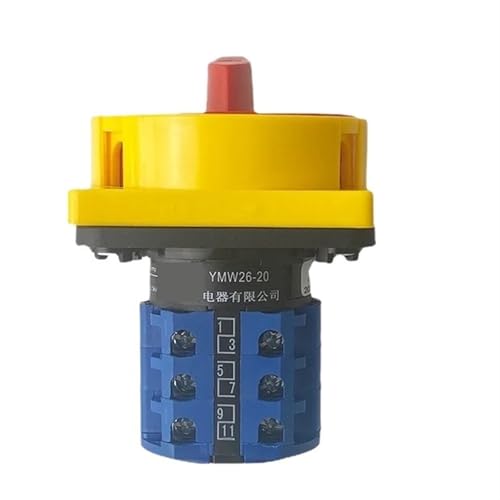 Interruptor aislador LW26GS de 20A y 3 polos con selector de leva giratorio panel 64mm