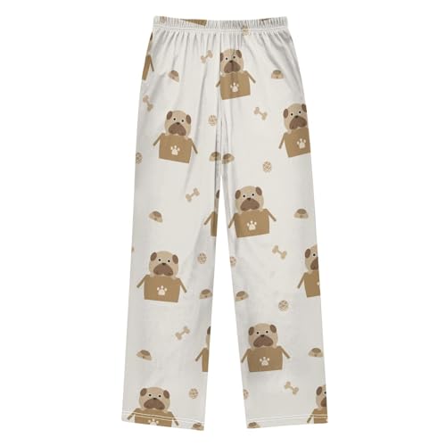 Puppy in Box Boys Pants Boys Athletic Pants Long Pant for Boywith Pockets Wide-Leg Size 6-14Y2