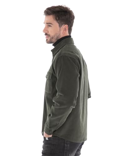 Men's Corduroy Jacket Lightweight Shacket Long Sleeve Shirts Casual Vintage4