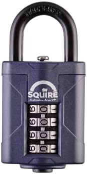 Squire Heavy Duty Padlock (CP50) - Toughest Steel Shackle - 4 Wheel Combination Padlock - Alloy Steel for Corrosion Resistance - Weatherproof Lock for Home, School & Garage (Blue, 50 mm)