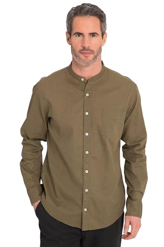 JP 1880, Herren, Große Größen, Leinenmixhemd, Langarm, Stehkragen,...