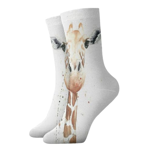 VCzsdff Clever - Calcetines de felpa con diseño de jirafa para casa y oficina, cómodos calcetines antideslizantes para comodidad en interiores