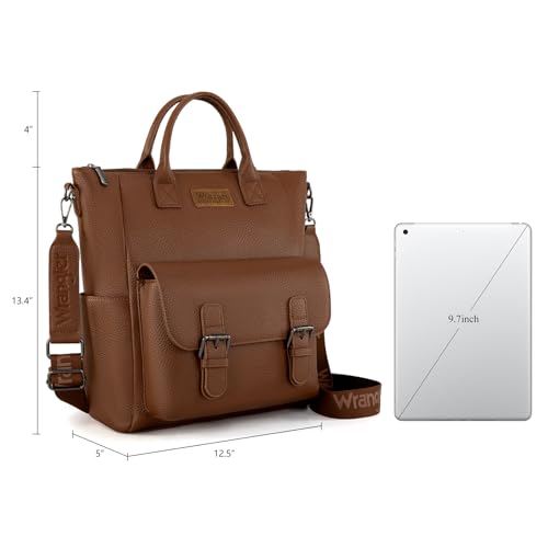 Image of Montana West Wrangler Womens Convertible Backpack Purse Anti-Theft Brown Backpack with Adjustable Crossbody Shoulder Strap for Work Travel WG175-9110BR