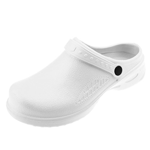 oshhni Light Work Clogs for Women Men Cook Clogs Non-Slip Nursing Clogs with, White, 38