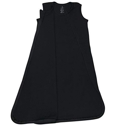 Image of HonestBaby Organic Cotton Matelasse Wearable Blanket, Black, Large