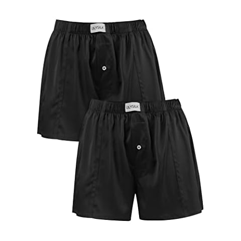LilySilk Herren Reine Seide Boxershorts Luxus und Gesundheit Unterwäsche Rot Schwarz Grau Blau Nachtwäsche Unterhosen männer Set Retroshorts Cover