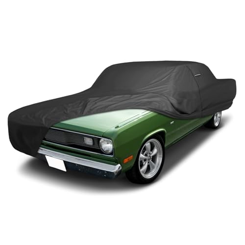 Image of iCarCover Premium Custom Car Cover for 1971-1972 Plymouth Scamp Heavy Duty Waterproof All Weather Rain Snow UV Sun Protector Custom Fit Full Exterior Indoor Outdoor Protection Car Cover (Black)
