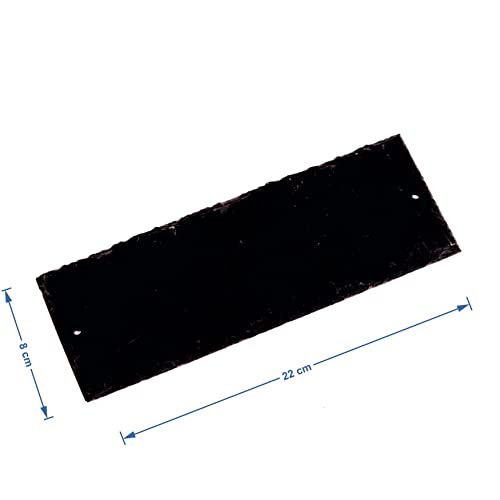 Pferde Schild Schiefertafel mit Wunschtext - Motiv Hufeisen - Türschild Stalltafel 22x8cm | Dekolando