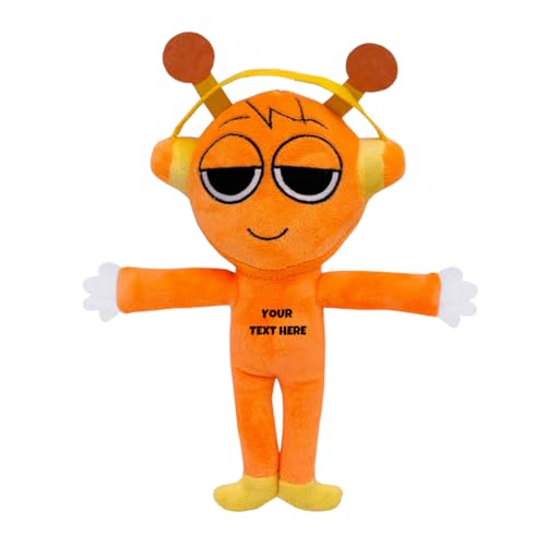 Image of Customized Text Standing Orange Sprunki Plush Toys