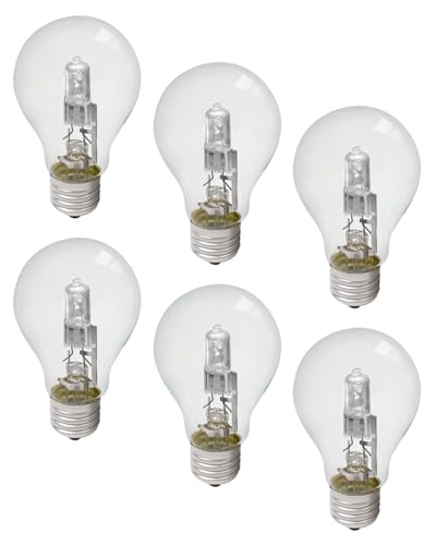 JadeBeauty 043168787963 78796 Light Bulb 43 Watt A19 Halogen Light 60 Watt Replacement, 6Pcs