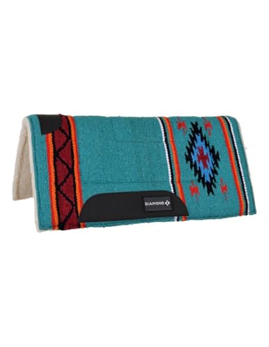 Reinsman Circle Y Diamond R Saddle Pads, Square Fleece Pony Pad-Turq (106-BB7-TQF)